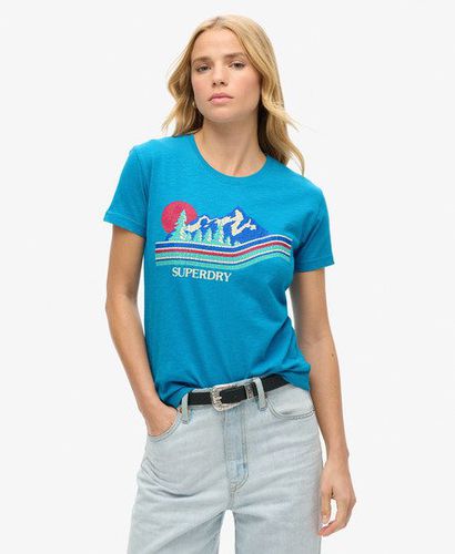 Damen Figurbetontes Outdoor-T-Shirt Gestreift, Größe: 40 - Superdry - Modalova