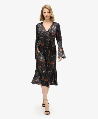 Robe Mi-longue en Jacquard à Manches évasées Taille: 36 - Superdry - Modalova