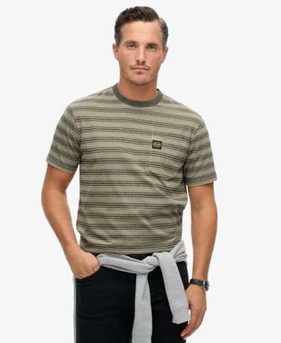 Herren T-shirt mit Strukturierten Streifen und Tasche - Größe: L - Superdry - Modalova