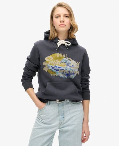 Damen Tokyo Hoodie mit Vintage-Grafiklogo - Größe: 44 - Superdry - Modalova