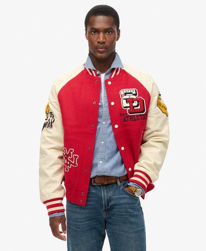 Herren College Varsity Bomberjacke mit Aufnähern - Größe: L - Superdry - Modalova