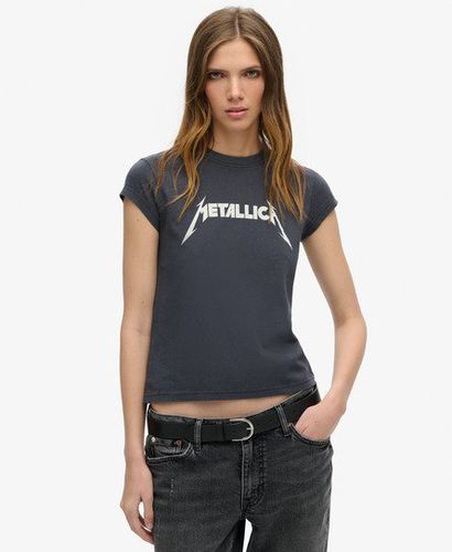 Women's Metallica x Band-T-Shirt mit Flügelärmeln - Größe: 40 - Superdry - Modalova