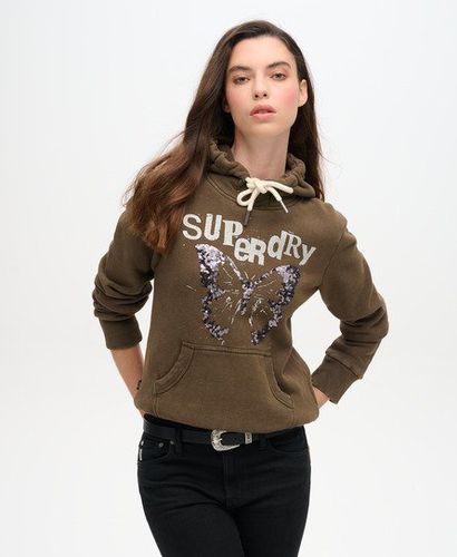 Damen Verziertes Punk Hoodie mit Grafik - Größe: 42 - Superdry - Modalova