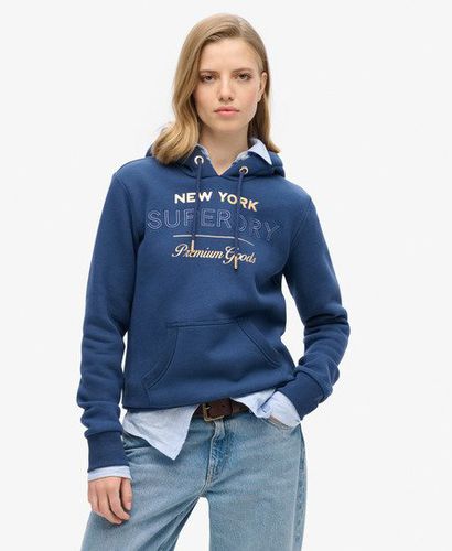 Damen Luxe Hoodie mit Logo in Metallic-Optik - Größe: 38 - Superdry - Modalova