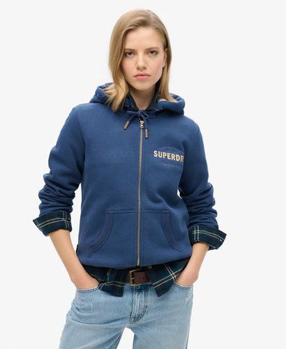 Damen Luxe Kapuzenjacke mit Logo in Metallic-Optik - Größe: 38 - Superdry - Modalova