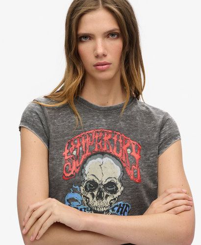 Damen Biker Rock T-Shirt mit Grafik / - Größe: 38 - Superdry - Modalova