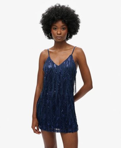 Robe Caraco Courte à Franges Et Col V Paillette, Taille: 36 Taille: 36 - Superdry - Modalova