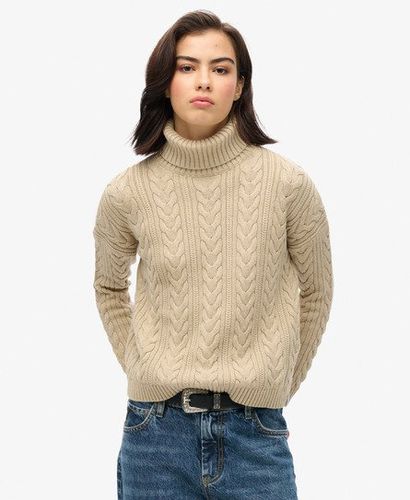 Women's Rollkragenpullover mit Zopfmuster und überschnittenen Schultern - Größe: 42 - Superdry - Modalova