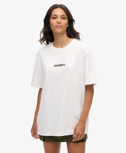 Damen Locker Geschnittenes T-Shirt mit Mikro-Logo - Größe: Xxl - Superdry - Modalova