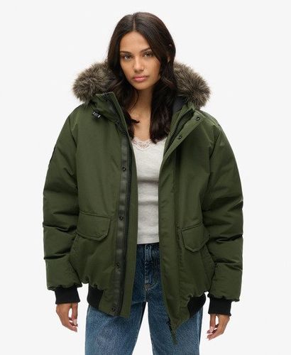 Women's OverGröße Everest Bomberjacke mit Kunstfellbesatz - Größe: Xxl - Superdry - Modalova