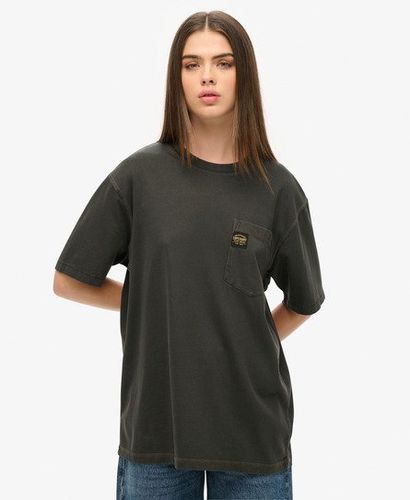 Damen Übergroßes T-Shirt mit Kontrastnaht und Tasche - Größe: XL - Superdry - Modalova