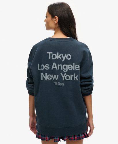 Damen Lässiges OverGrößed Core Logo City Rundhalssweatshirt - Größe: L - Superdry - Modalova