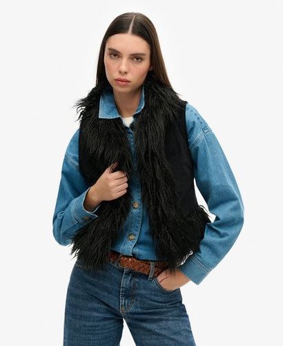 Gilet Afghan Court Sans Manches Avec Doublure en Fausse Fourrure Taille: 40 - Superdry - Modalova