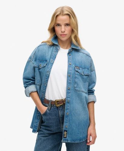 Damen Übergroße Denim-hemdjacke - Größe: 38 - Superdry - Modalova