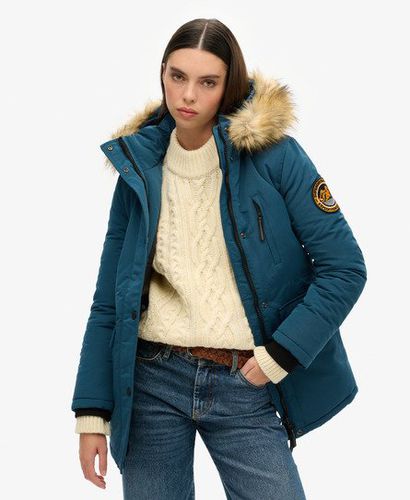 Damen Everest Parka mit Kapuze und Kunstfellbesatz - Größe: 36 - Superdry - Modalova