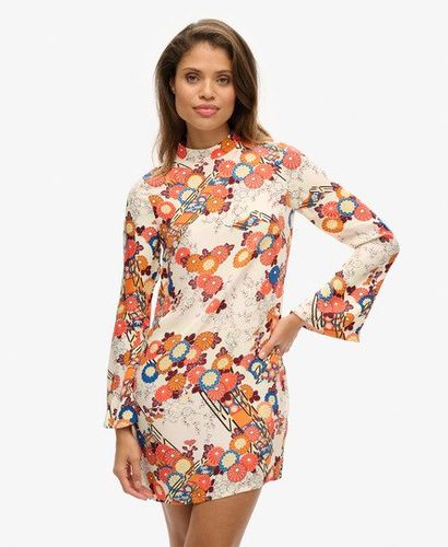 Imprimé Floral Robe Courte Imprimée À Manches Longues, , Dames, Taille: 36 Taille: 36 - Superdry - Modalova