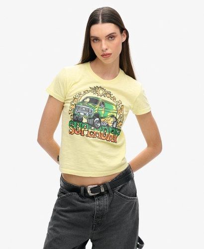 T-shirt Ajusté à Motif Fluo Motor Taille: 42 - Superdry - Modalova