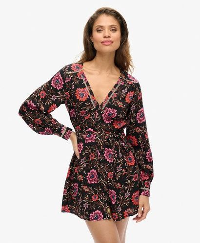 Damen Mini-Tea-Dress mit Print und V-Ausschnitt - Größe: 36 - Superdry - Modalova