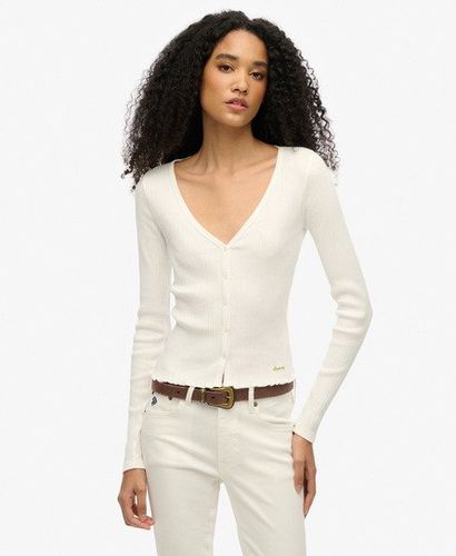 Damen Essential Langarmoberteil mit Knopfleiste - Größe: 44 - Superdry - Modalova