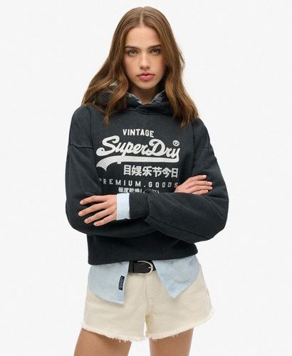 Damen Lässiges Vintage Hoodie mit Metallic-Logo - Größe: 44 - Superdry - Modalova