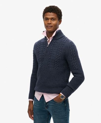 Herren Vintage Jacob Zopfstrickpullover mit Halblangem Reißverschluss - Größe: Xxxl - Superdry - Modalova