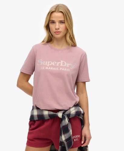 Women's Locker Geschnittenes Venue Metallic T-shirt - Größe: 36 - Superdry - Modalova