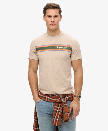 Herren Lässiges Venue T-shirt mit Streifen und Logo - Größe: L - Superdry - Modalova