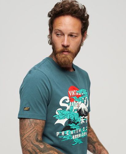 Men's T-Shirt mit Japanischem Vintage-Grafiklogo - Größe: Xxl - Superdry - Modalova