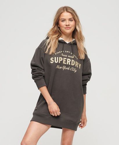 Damen und Luxe Hoodie-Kleid mit Logo in Metallic-Optik, Größe: 10/12/2023 - Superdry - Modalova