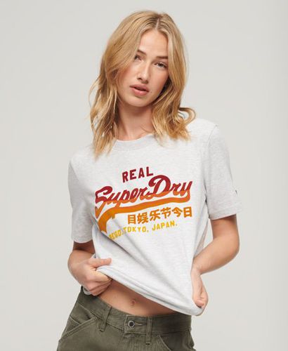 Damen T-Shirt mit Farblich Abgestimmtem Vintage-Grafiklogo - Größe: 42 - Superdry - Modalova