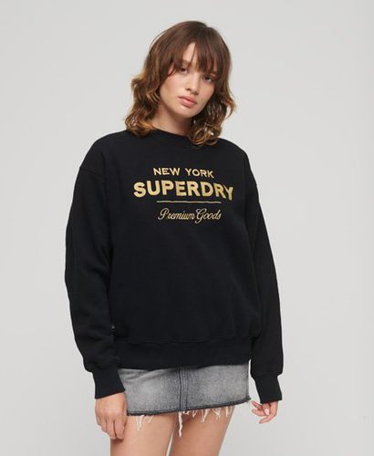 Women's Luxe Sweatshirt mit Logo in Metallic-Optik - Größe: 34 - Superdry - Modalova