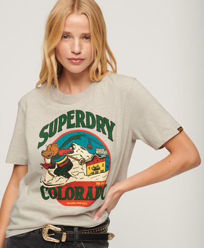 Damen , und Travel Postcard T-Shirt mit Grafik Bedruckt, Größe: 38 - Superdry - Modalova