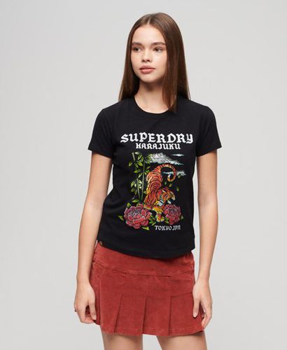 T-shirt à Strass Effet Tatouage Taille: 44 - Superdry - Modalova