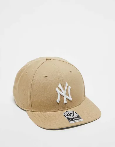 Casquette plate à logo NY Yankees - Beige - 47 Brand - Modalova