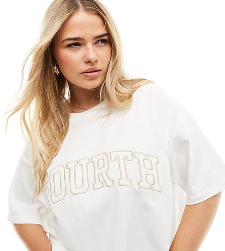 T-shirt oversize avec logo en maille au crochet - 4Th & Reckless Plus - Modalova