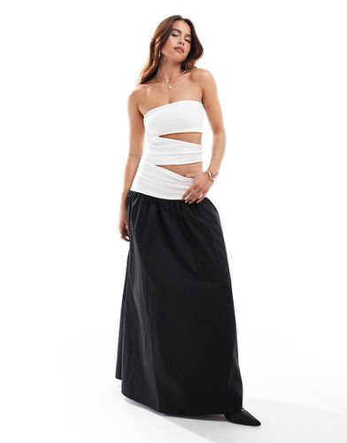 Robe bandeau longue à découpes et taille basse - Noir et blanc - 4Th & Reckless - Modalova