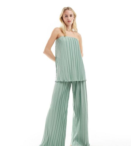 Exclusivité - Pantalon d'ensemble ample plissé - Sauge - 4Th & Reckless Tall - Modalova