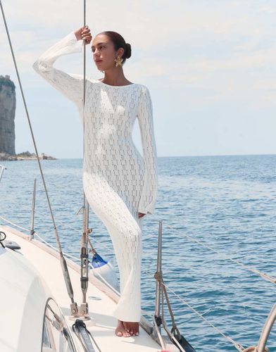 X Luana Barron - Oceane - Robe de plage longue en maille transparente à manches longues - 4Th & Reckless - Modalova