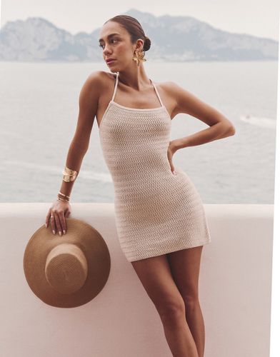 X Luana Barron - Sylvie - Robe de plage courte en maille au crochet - Crème - 4Th & Reckless - Modalova