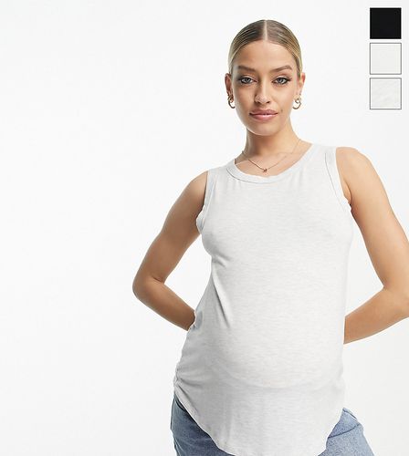 Cotton On Maternity - Everyday - Lot de 3 débardeurs style girlfriend - , blanc et gris - Cotton:on - Modalova