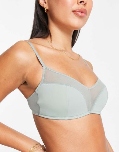 Cotton On - Brassière contrastante en tulle - sauge - Cotton:on - Modalova