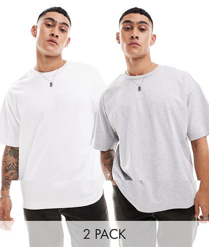 Cotton On - Lot de 2 t-shirts épais coupe carrée - et blanc - Cotton:on - Modalova