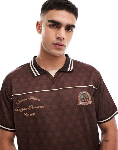 Cotton On - Polo de sport oversize à motifs graphiques - Marron - Cotton:on - Modalova