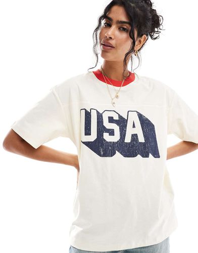 Cotton On - T-shirt oversize à imprimé USA - Cotton:on - Modalova