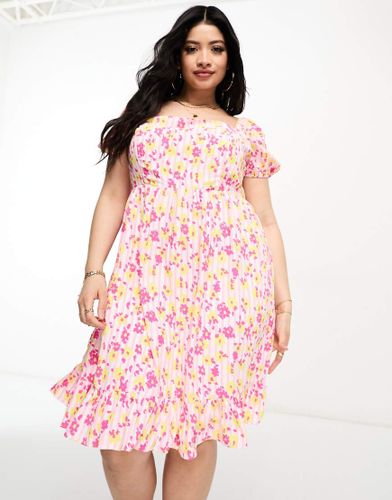 Robe mi-longue étagée à fleurs - Collective The Label Curve - Modalova