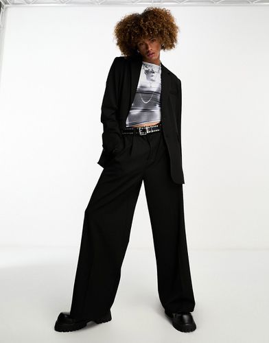 Pantalon de costume d'ensemble à rayures fines de qualité supérieure - Noir - Collusion - Modalova