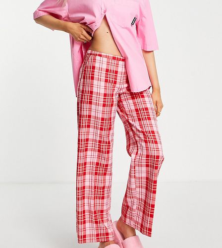 Pantalon droit taille basse à carreaux en polyester - Rose et rouge - MULTI - Collusion - Modalova