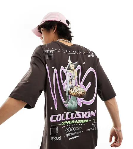 T-shirt avec imprimé fée - Marron - Collusion - Modalova