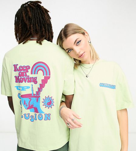 Unisex - T-shirt à imprimé Keep Moving - pâle - Collusion - Modalova
