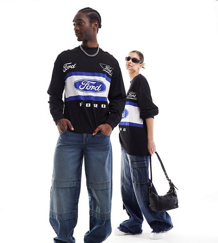 Unisex - T-shirt à manches longues avec motif motocross Ford sous licence - Noir - Collusion - Modalova